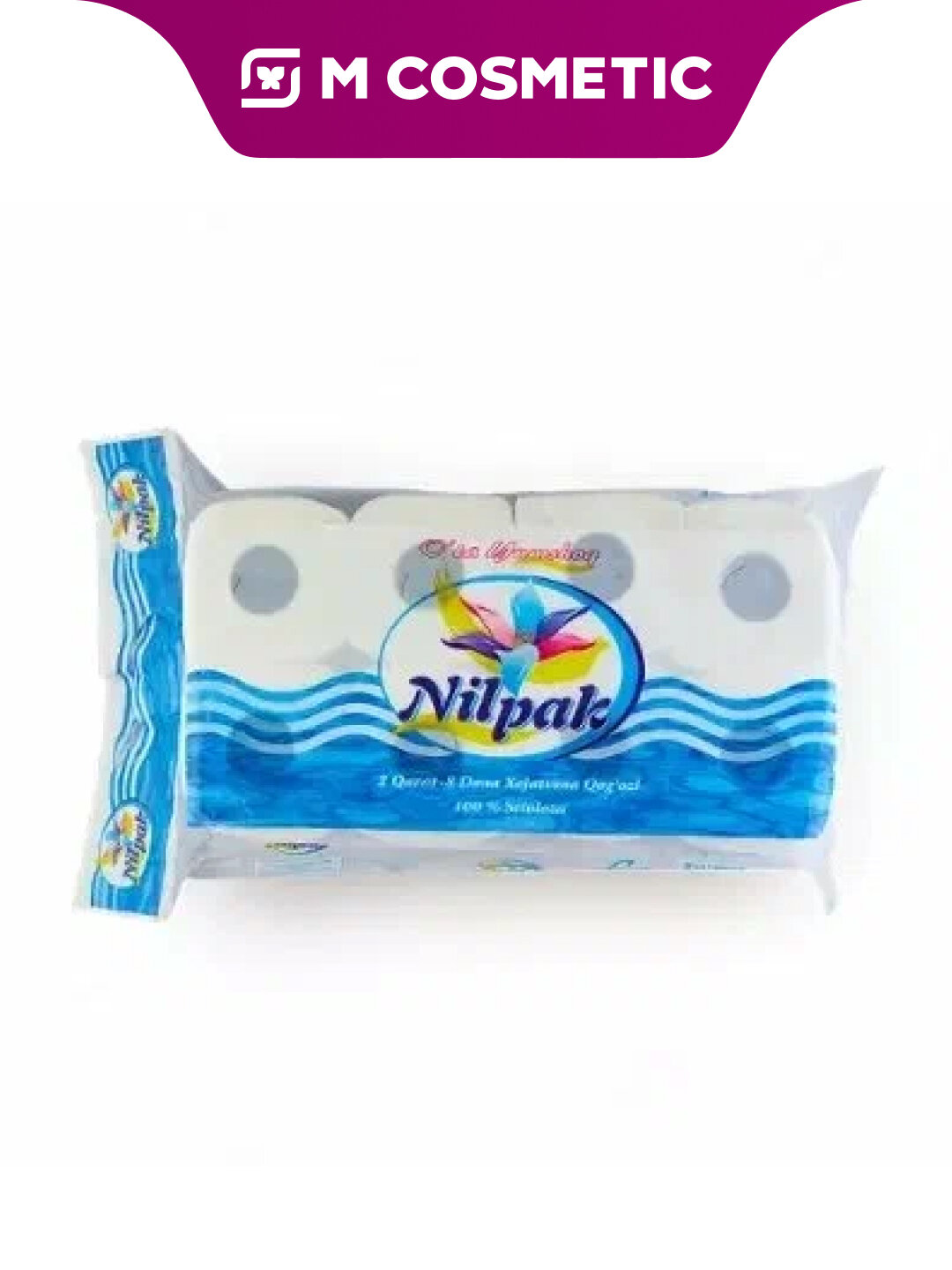 NILPAK Туалетная бумага белая, 2-слойная, 8 рулонов — мягкая, прочная и гигиеничная для ежедневного использования