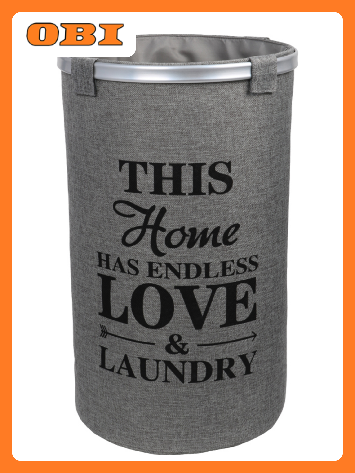 Корзина для белья серая 80 л