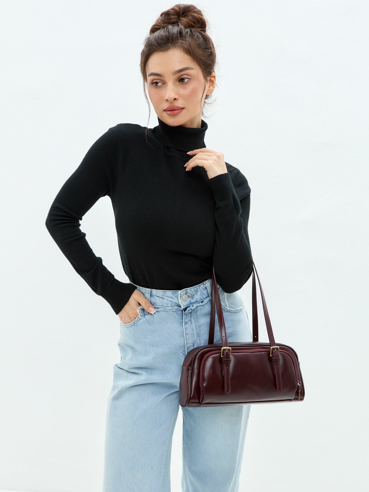 Сумка багет MIXTON, бордо — фото 1