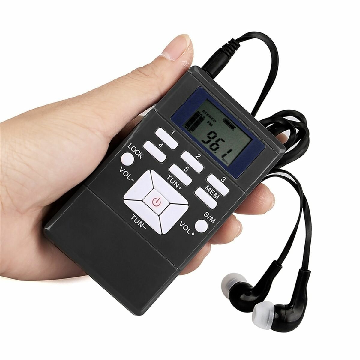 Цифровой FM-радиоприемник с мини-колонкой, портативный, дисплей серебристо-серый
