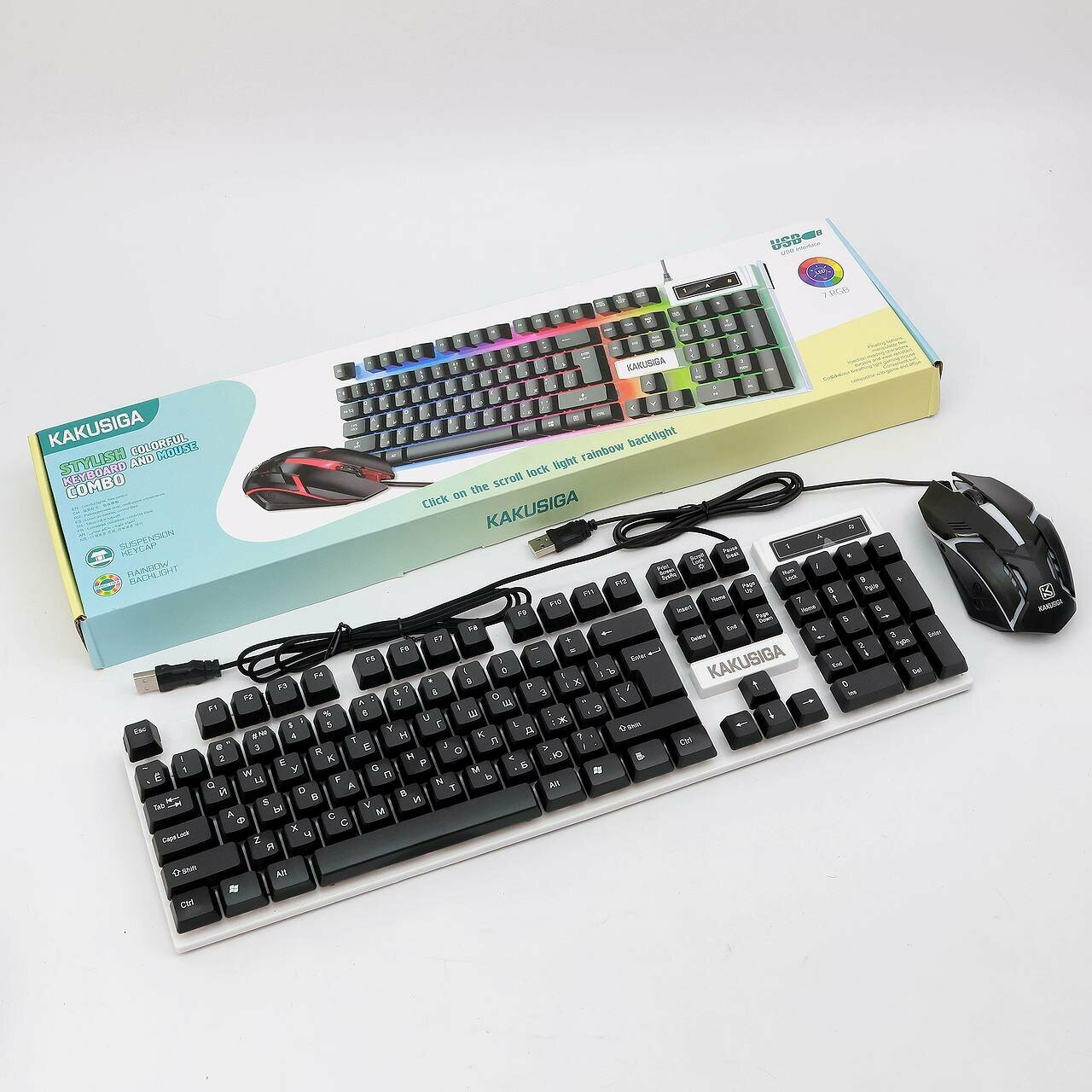 Комплект клавиатура и мышь KAKUSIGA KSC-862, проводной, USB подключение