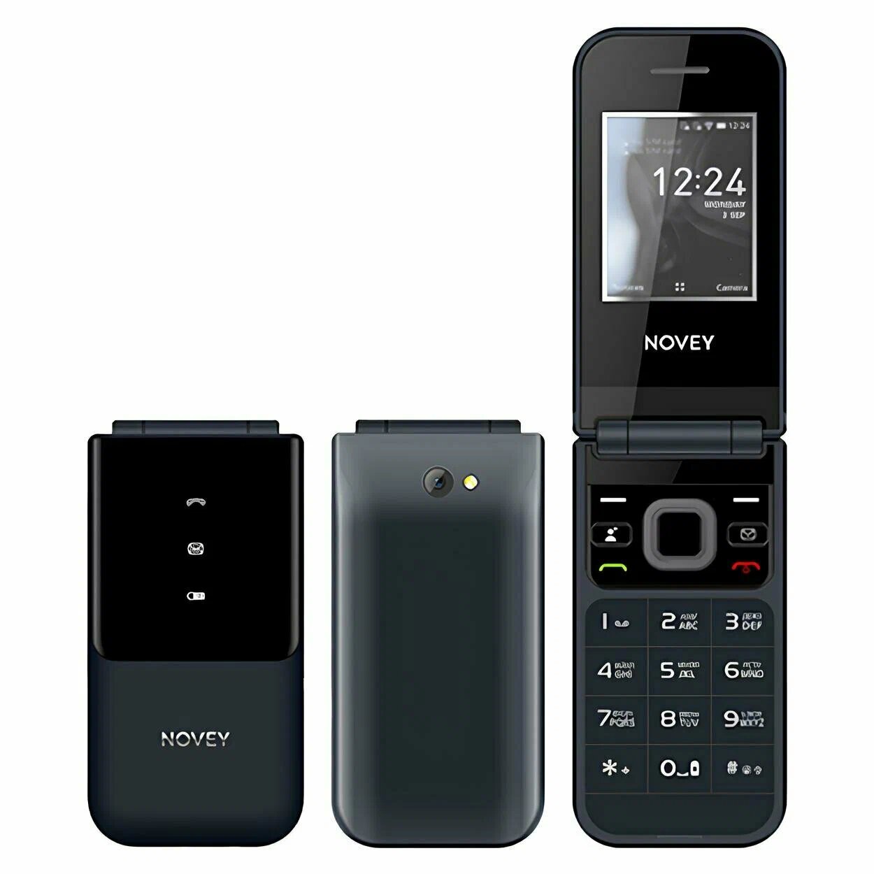 Кнопочный мобильный телефон Novey X70 с 2 SIM - слотами, черный