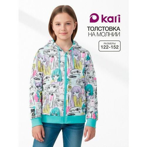 фото Толстовка kari весна-лето 2026, размер 7-8, розовый, белый