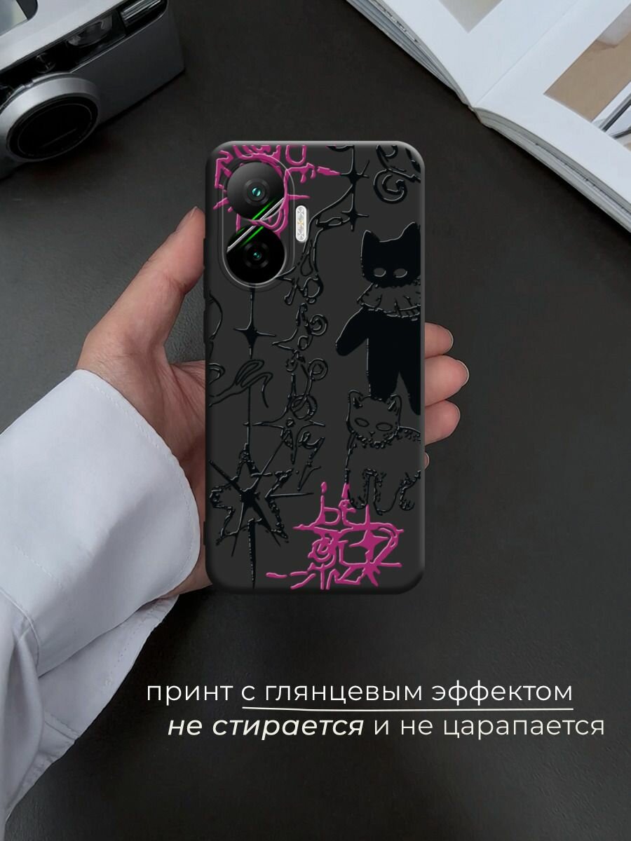 Чехол на Poco F7 / Поко F7 с принтом Готические котики 2 — фото 1