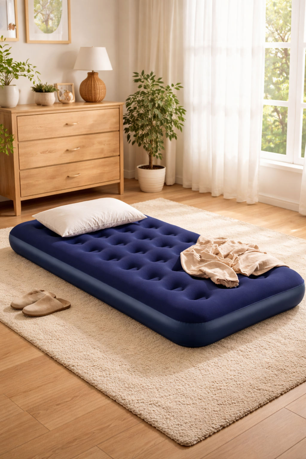 Надувная кровать 190x99x22 см, 150 кг, односпальная, для дома и кемпинга