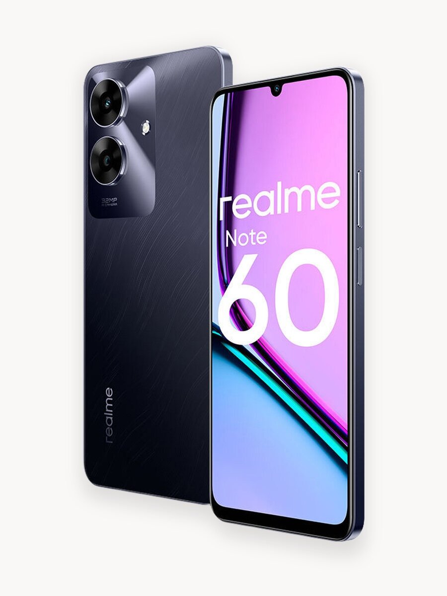 Смартфон realme Note 60 4/128 ГБ RU, Dual nano SIM, черный