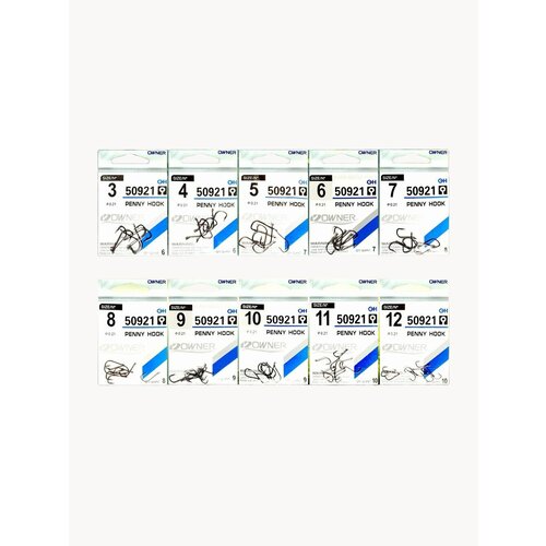 Крючки для рыбалки OWNER PENNY HOOK, от 3 до 12.