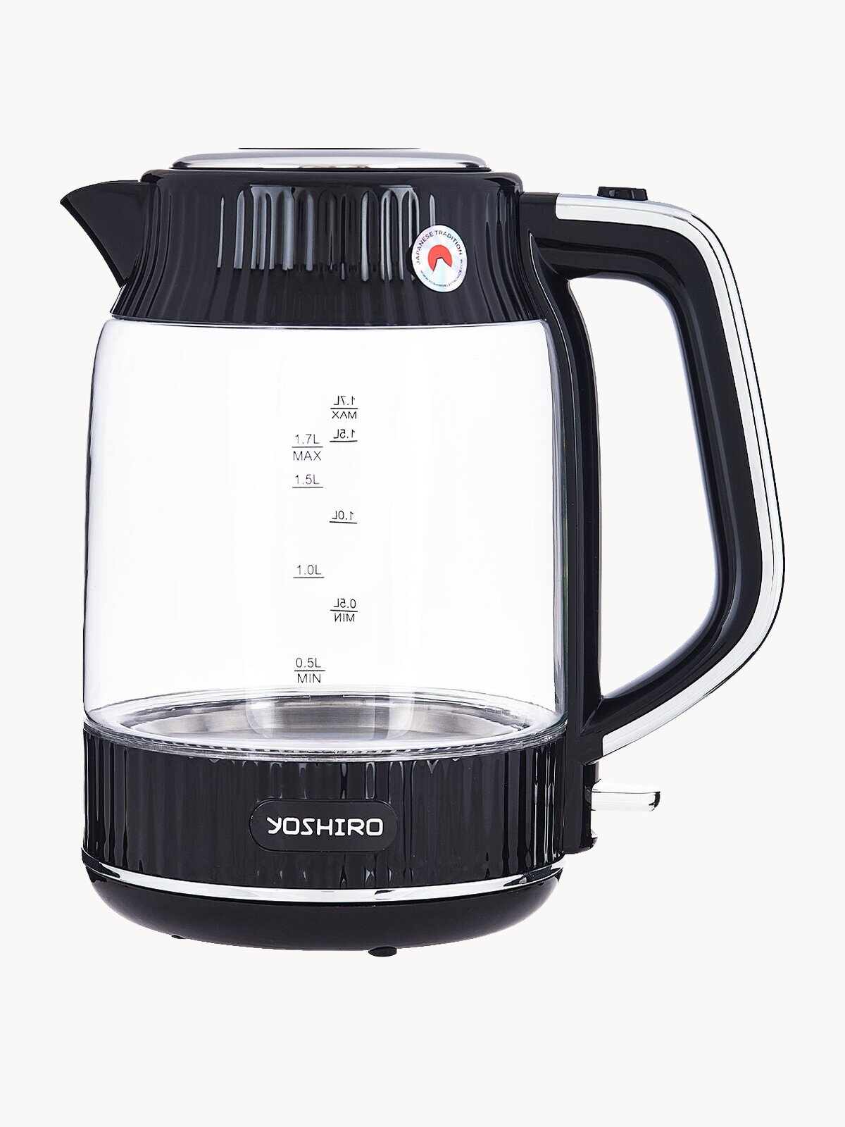 Чайник электрический стеклянный YOSHIRO YEK-G302, утолщенное стекло
