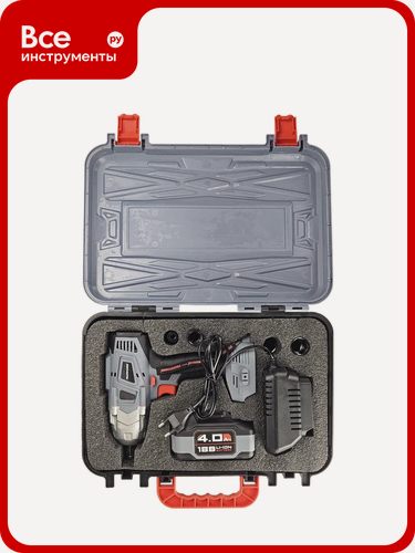 Изображение товара Аккумуляторный гайковерт бесщеточный ударный Profipower DWDTW-18V (Li-ion-1шт, 4.0Ач, 600Нм, З/У, кейс)