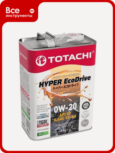 Изображение товара Моторное масло TOTACHI HYPER Ecodrive синтетическое, диапазон до -40°C, совместимо со спецификациями брендов