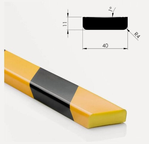 Изображение товара Защитный профиль для стен , демпфер из вспененного полиуретана тип D 1000*40*10мм
