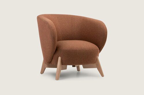 Изображение товара Кресло в гостиную мягкое Divan.ru Тилар Рогожка Терракотовый, коричневое, рогожка, с подлокотниками