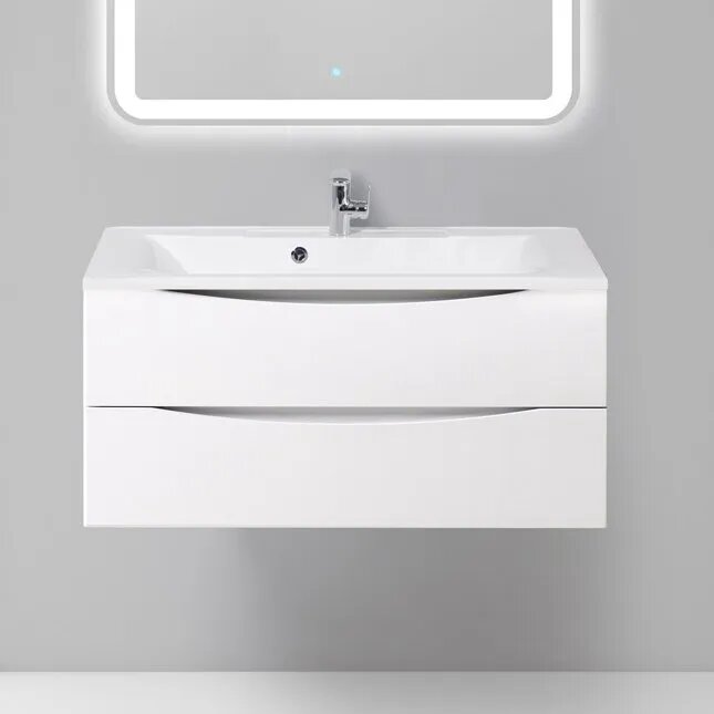Тумба с раковиной BelBagno Marino 100 bianco lucido подвесная