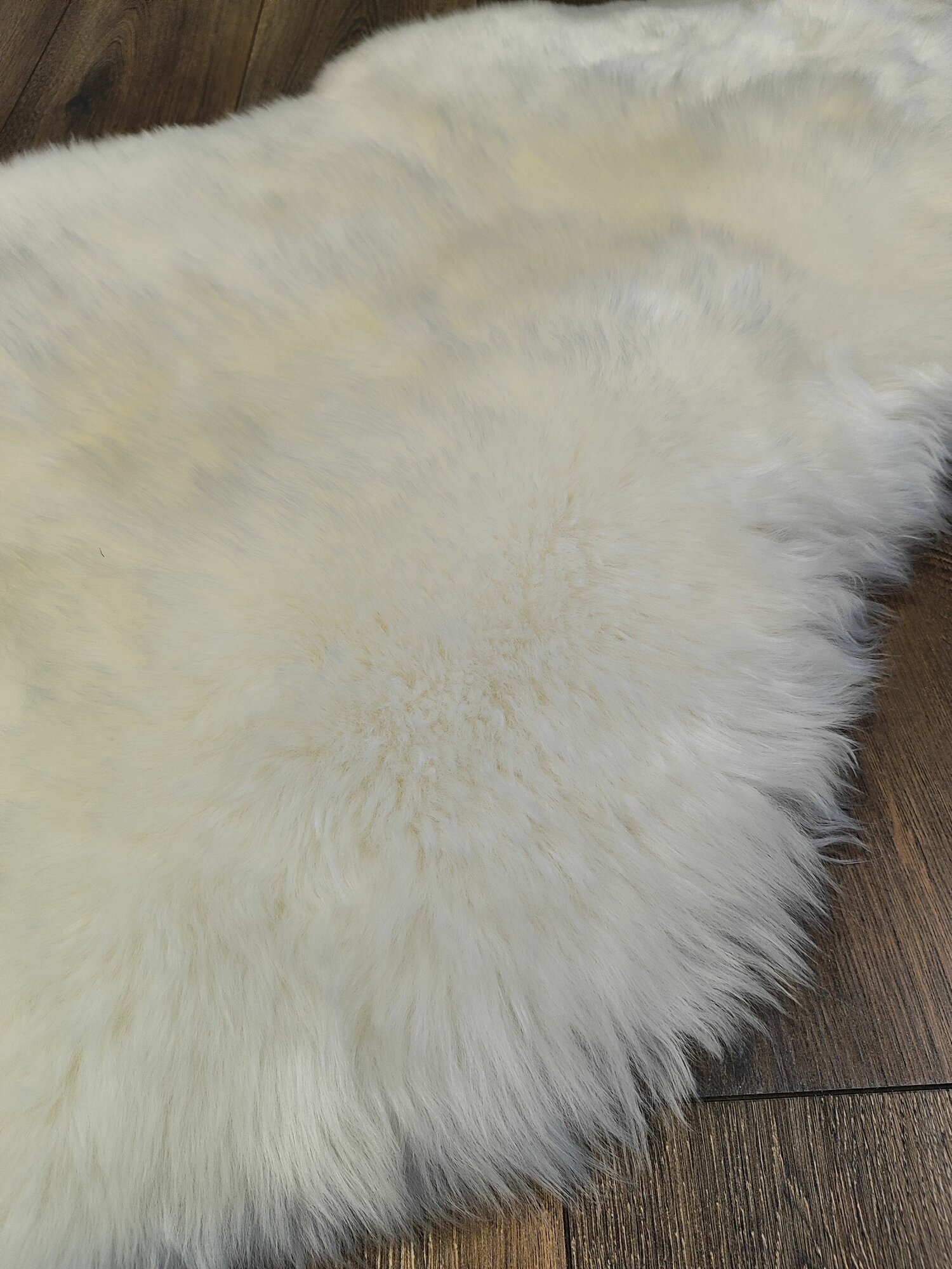 Шкура натуральная овчина, Австралия, 1-шкурная, белая, кремовая 0.6х0.95м — фото 1