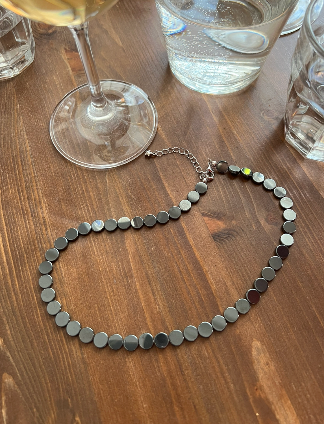 Бусы FETISH, гематит, длина 38 см, графит — фото 1