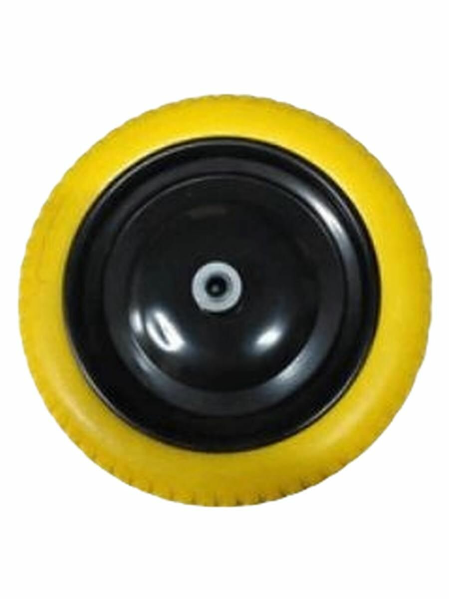 Колесо для тачки PU1301, бескамерное, 13x3,25x8 см, черное/желтое