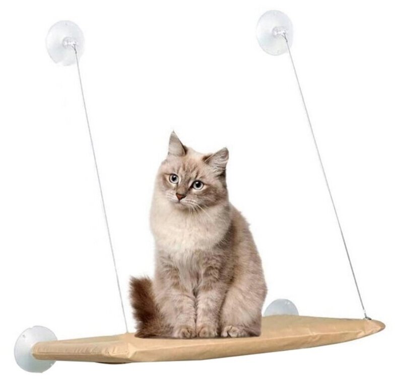 Гамак для кошек и собак 125328 на окно прямоугольный бежевый