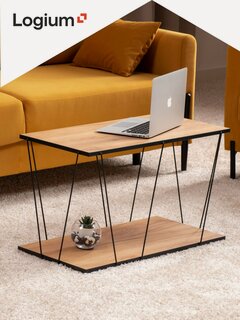 Изображение товара Журнальный столик с полкой 76х40х47 см, Дуб золотой крафт, Регги 12.120