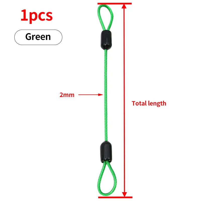 Цветной трос из нержавеющей стали с кольцом Green X1PCS 300mm