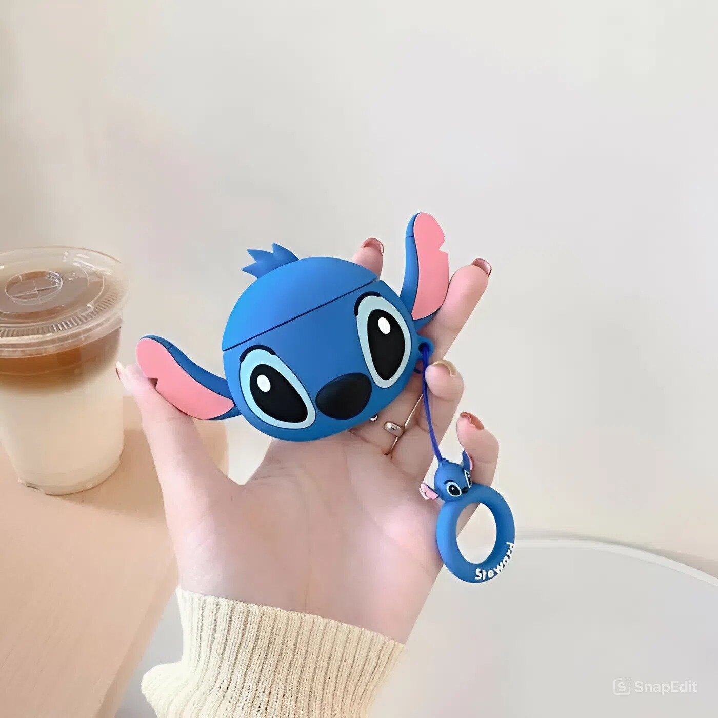 Чехол для беспроводных наушников Стич (Stich) для Apple Airpods 3, синий