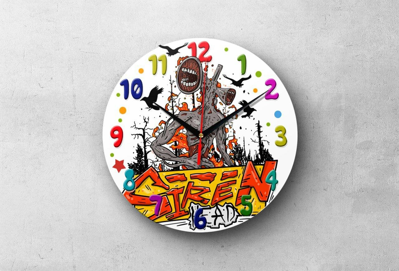 Детские настенные часы с яркими принтами Часы с персонажами мультфильмов и игр 20х20 см