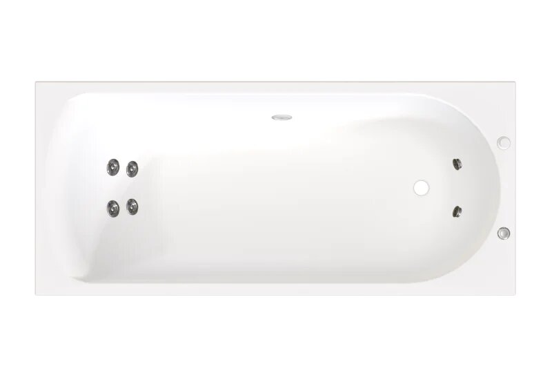 Акриловая ванна Radomir Николь Стандарт 180x80 с каркасом с экраном пристенная белая глянцевая прямоугольная с гидромассажем антискользящее покрытие