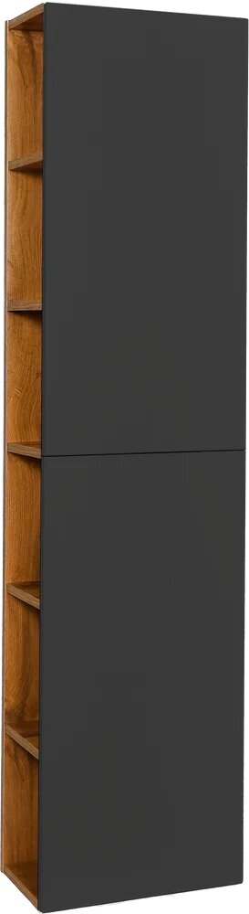 Шкаф-пенал для ванной VIANT Бостон черный 40 см серый подвесной