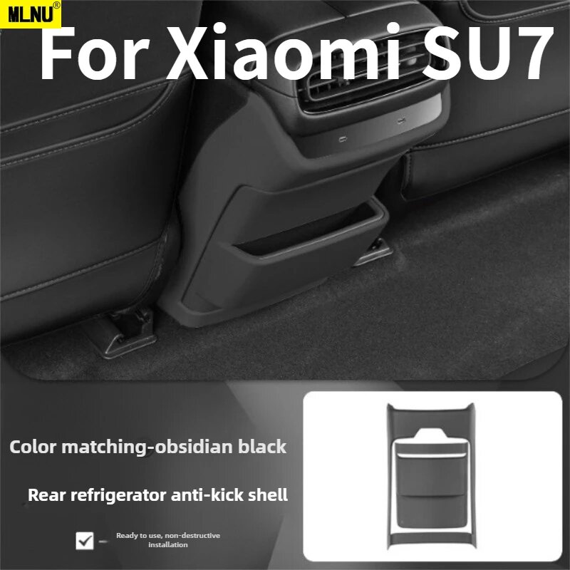 Картинки Задняя противоударная пластина для заднего холодильника для аксессуаров Xiaomi SU7 2025/2024 — ABS, противоударная, автомобильная клейкая установка, 2022-2023 гг