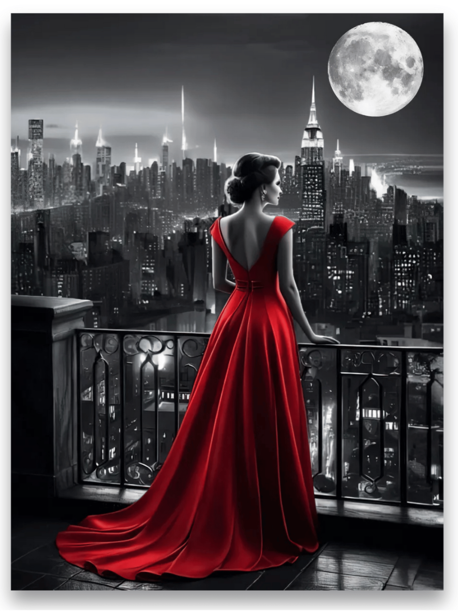 Алмазная мозаика на подрамнике 40x50/Черно-красные