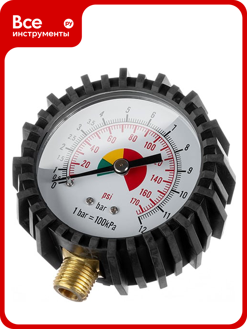Манометр с резиновым покрытием (63 мм; 1/4) INTERTOOL PT-0502