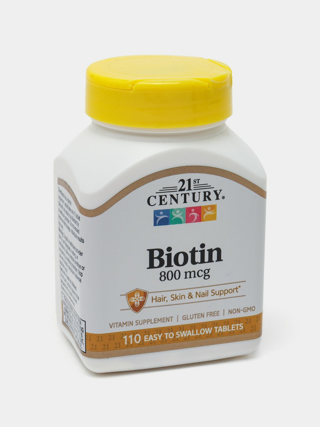 Биотин 21st Century 800 мкг, витаминная добавка, 110 таблеток — фото 1