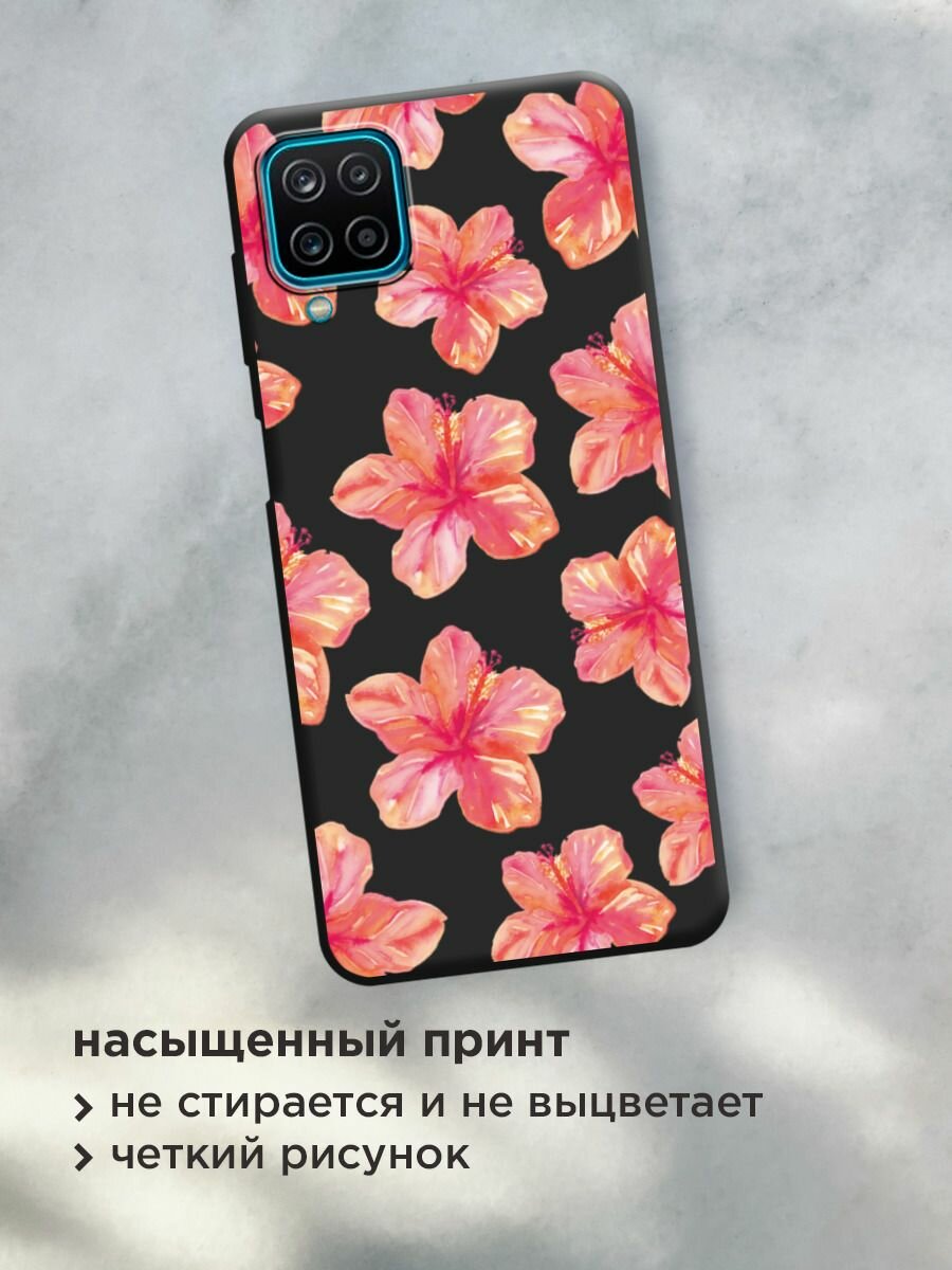 Чехол на Samsung Galaxy A12/M12 / Самсунг А12/М12 с принтом "Pink flowers 2" — фото 1