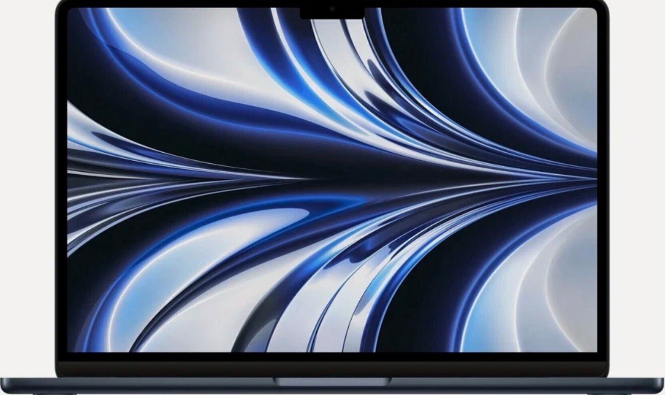 Ноутбук Apple MacBook Air 13 2022 M2, 16/256 ГБ, Midnight (Темная ночь), английская/русская раскладка, без RuStore/MAX