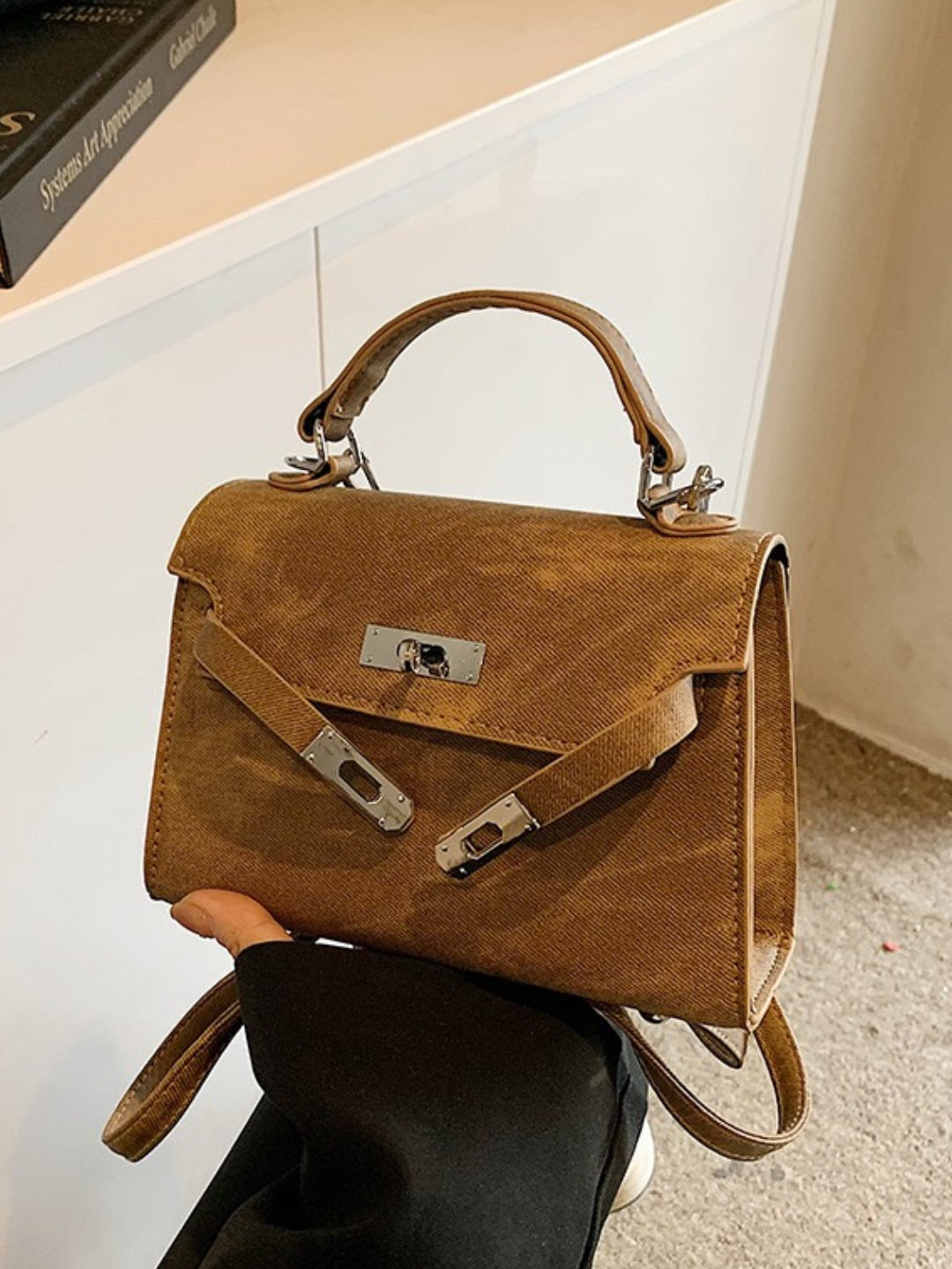 Сумка  Мини-сумка Hermes Kelly Style, коричневый — фото 1