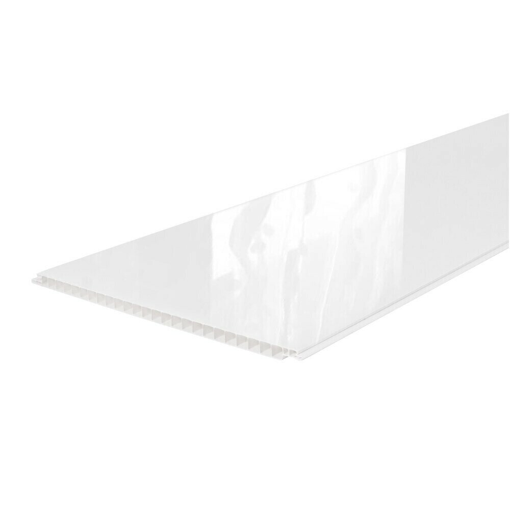 Панель ПВХ 250х2700х9 мм Stella Light глянцевая белая 067 кв. м