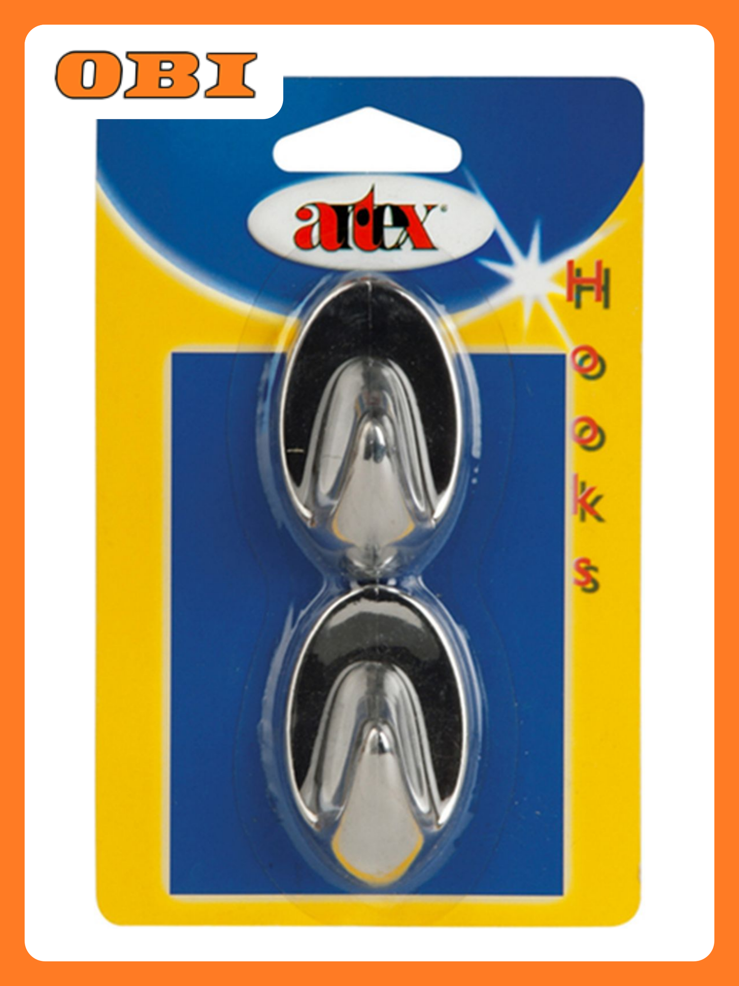 Крючки самоклеющиеся ARTEX 2 шт хром