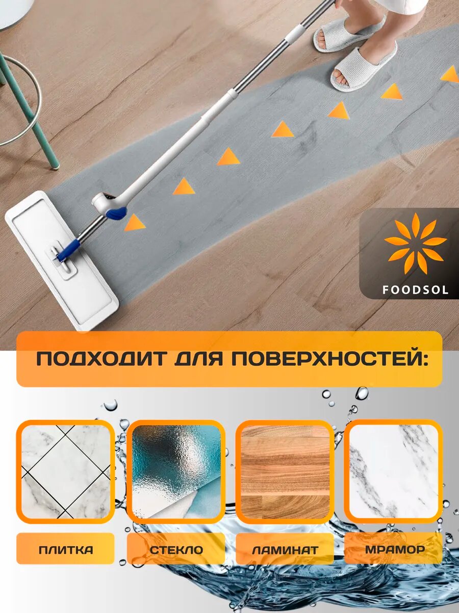 Швабра с отжимом и ведром складным для пола и окон 12л — фото 1