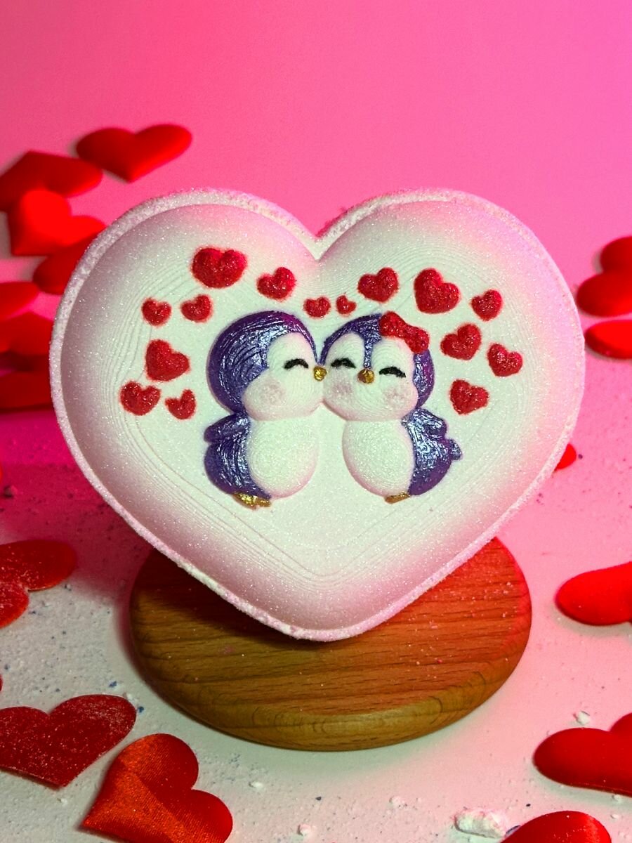 3D форма для бомбочек Влюблённые пингвины — фото 1