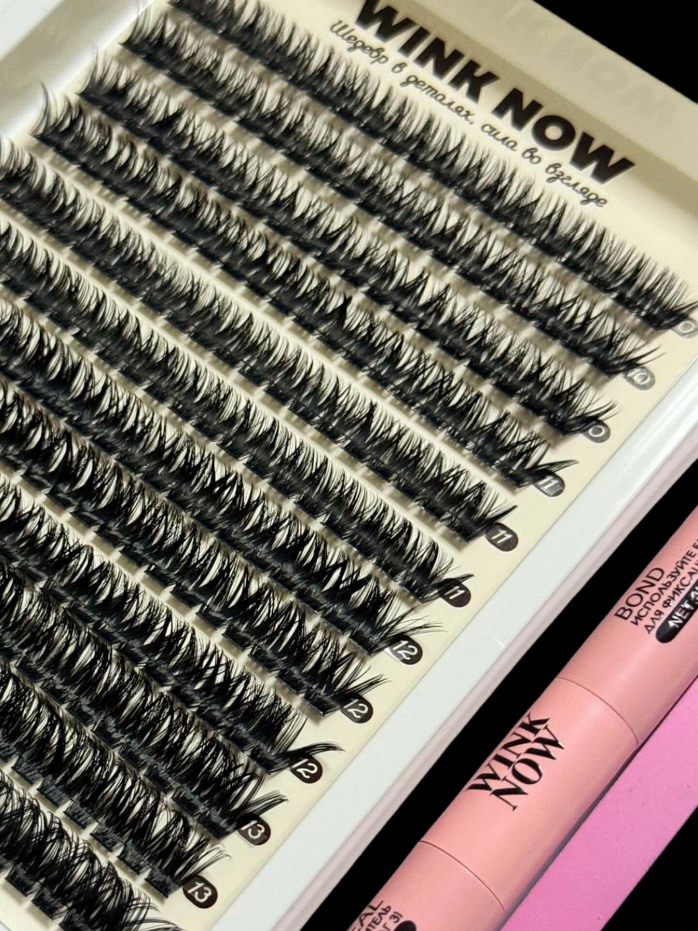 Накладные ресницы, ресницы накладные пучки с клеем — фото 1