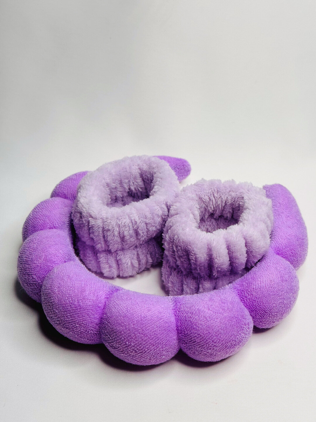 Ободок и нарукавники — подходит для умывания и косметических процедур