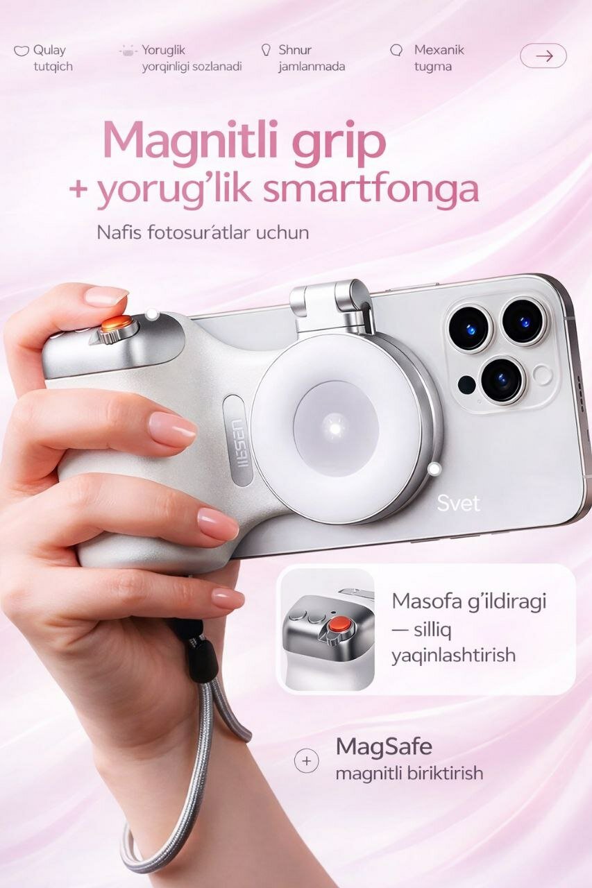 Камера-грип TELESIN MagSafe Premium, для фото/видео, установка на штатив