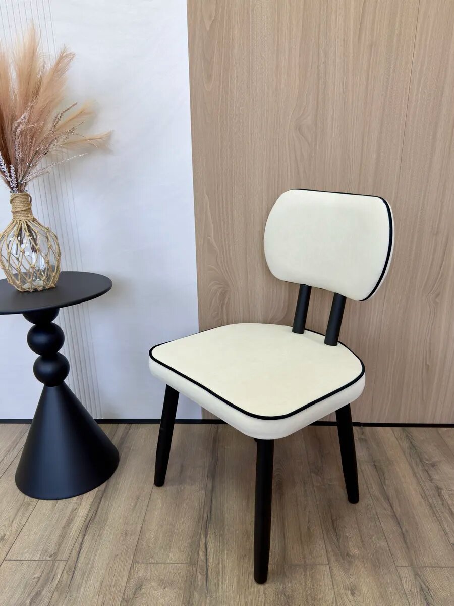 Стул Woodlin, мягкий, для кухни, лофт, массив берёзы, велюр, ножки, антивандальный, 1 шт