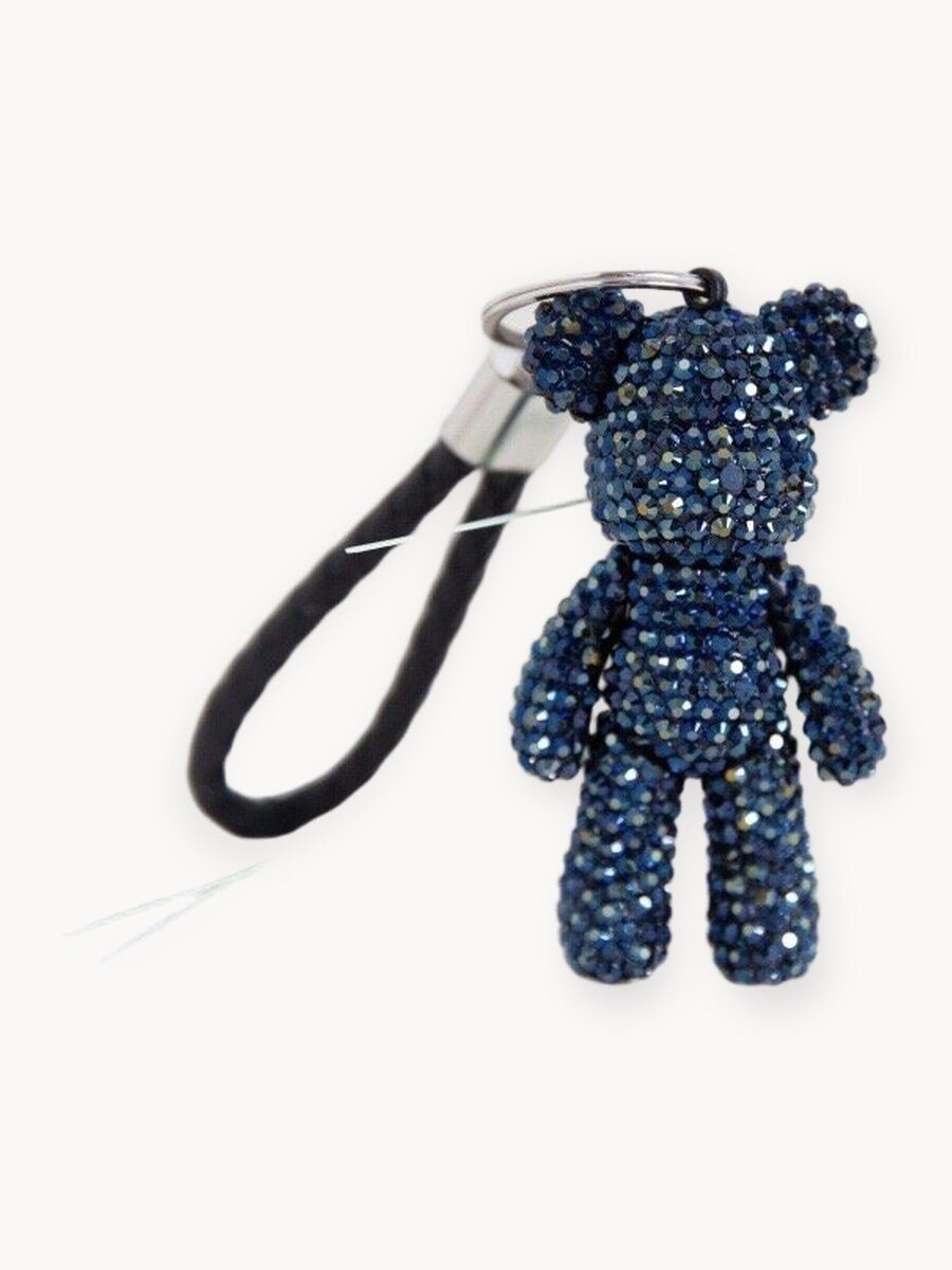 Алмазная мозаика Мишка брелок 3D набор для творчества, цвет темно-синий, D'Mari