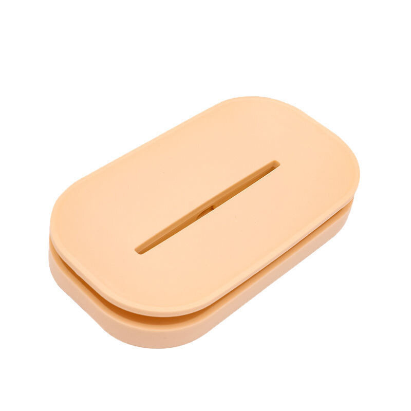 Мыльница HENGJIA Nordic Drain Soap Train двухслойная пластик светло-оранжевая