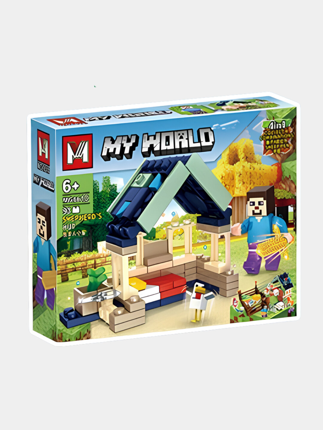 Конструктор My world Майнкрафт, со светящимися деталями, драконами, совместимый с Лего