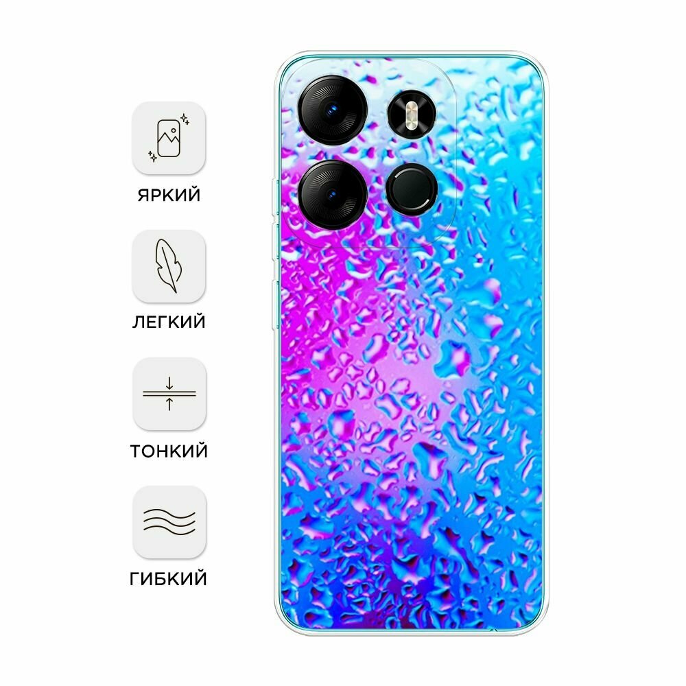 Чехол на Tecno Spark Go 2023/Infinix Smart 7 / Текно Спарк Гоу 2023/Инфиникс Смарт 7 с принтом "Капли на стекле" — фото 1