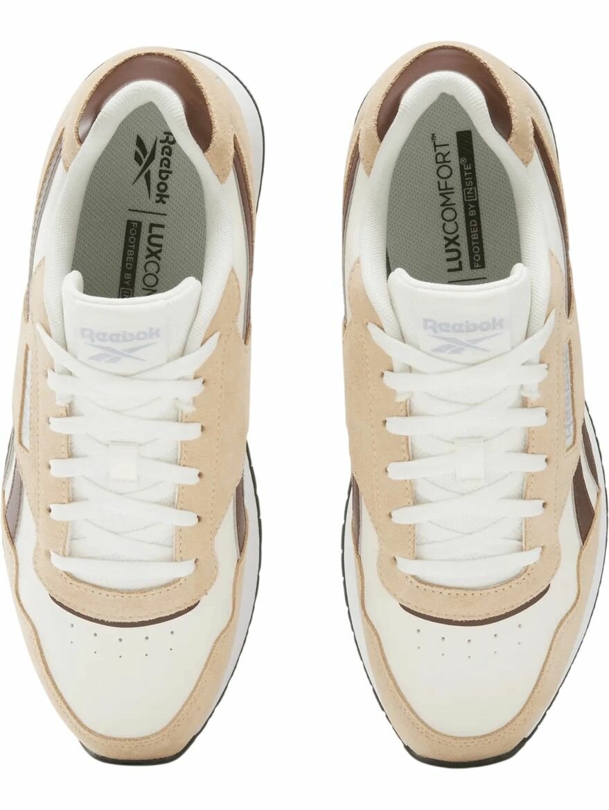 Кроссовки Reebok Glide, полнота F, размер 10,5 US, бежевый/коричневый — фото 1