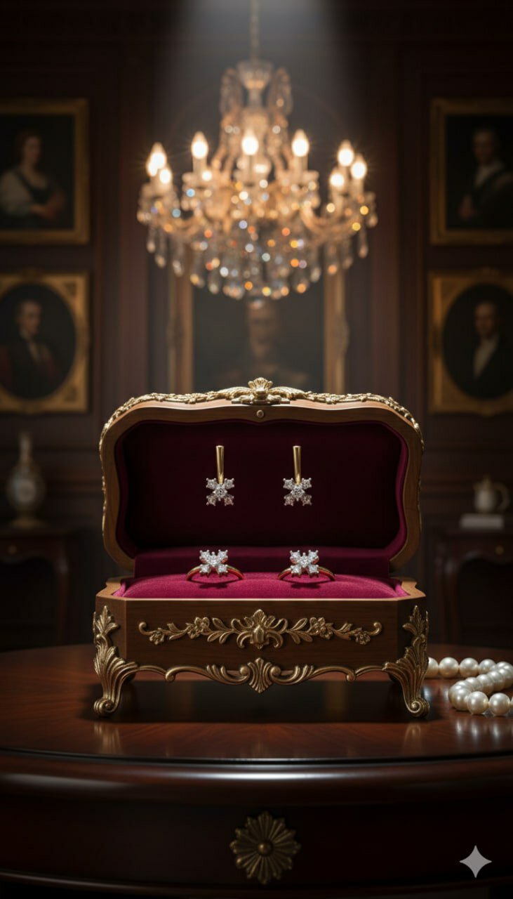 Комплект бижутерии: серьги, кольцо, Swarovski Zirconia