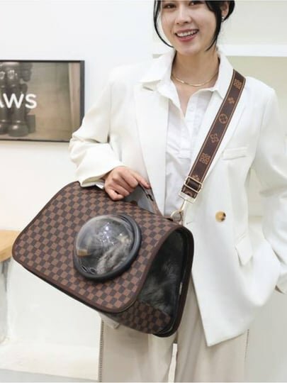 Удобная и безопасная сумка-переноска для кошек 41*24*26 см (до 7 кг) — фото 1