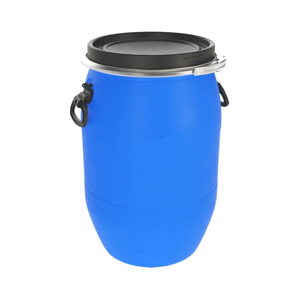 Бочка пластиковая ЗТИ Open Top  с крышкой и хомутом  65 литров